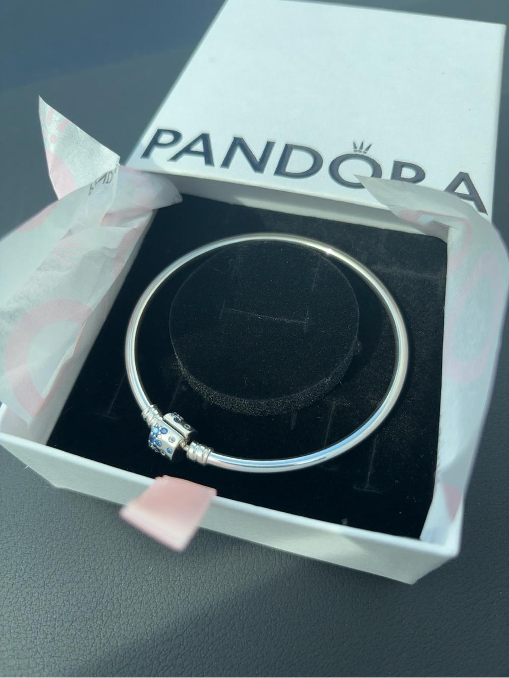 Pandora Sparkling Barrel Clasp Bangle